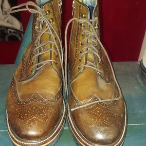 Johnston & Murphy Brown Leather Brogue Boots